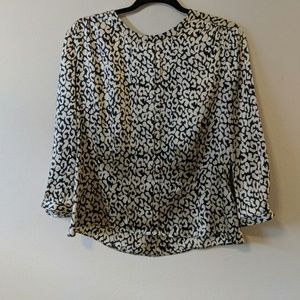 J.Crew snow leopard silk Harlow blouse
